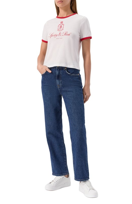 Хлопковая футболка Sporty and Rich T0073602231WH35 Белый  T0073602231WH35 Фото 2