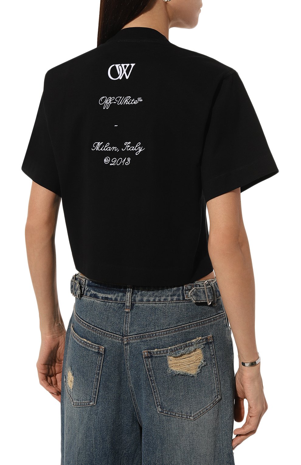 Хлопковая футболка OFF-WHITE, арт. 0WAA090S24JER003, фото 4