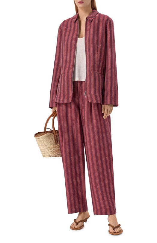 Льняная рубашка 12 STOREEZ 138109 Бордовый  138109 Фото 2