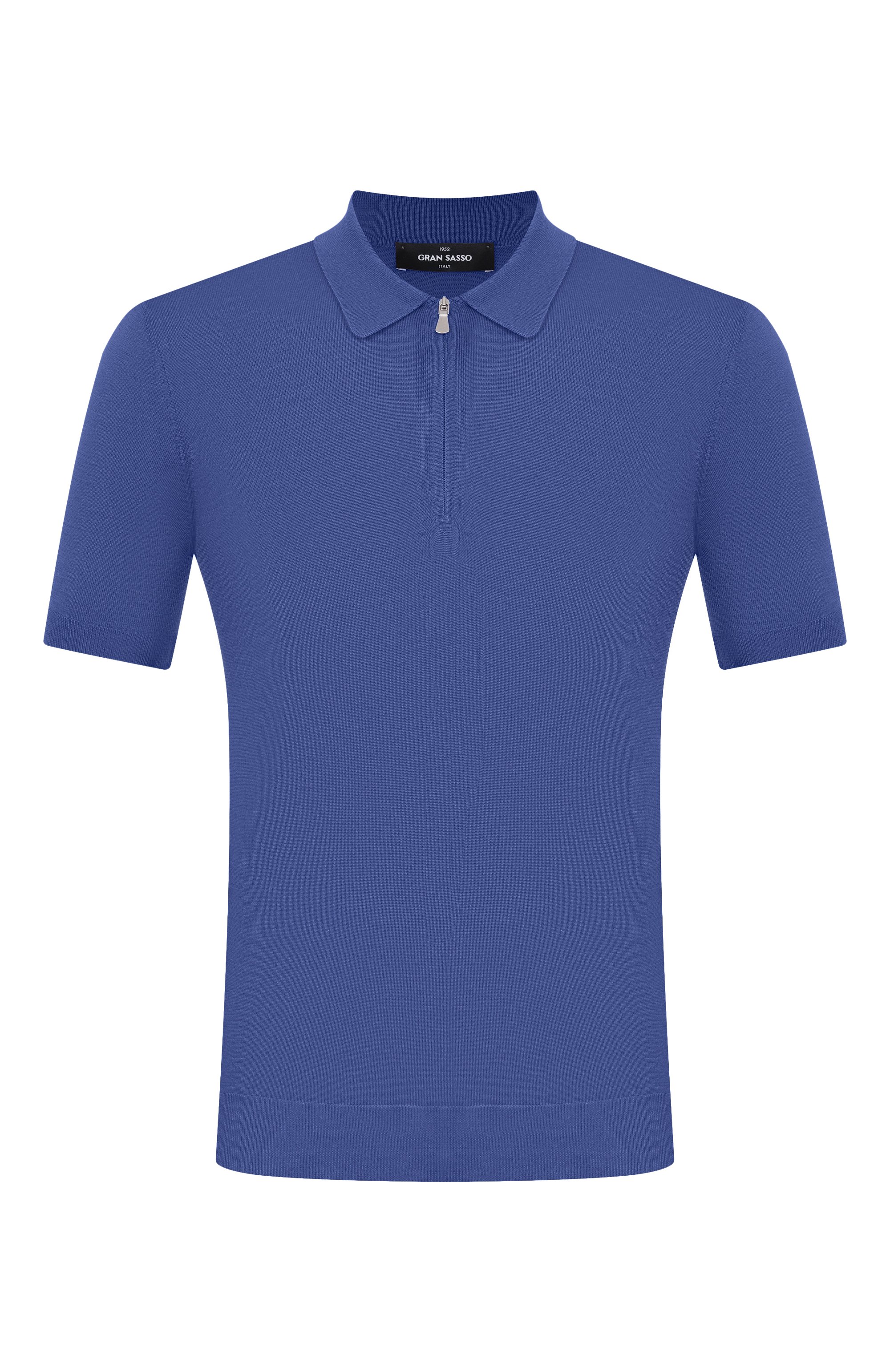 Поло из шелка и хлопка GRAN SASSO синего цвета по цене 37200 руб., арт. 43166/16290, фото 1 Поло из шелка и хлопка GRAN SASSO, арт. 43166/16290, фото 1