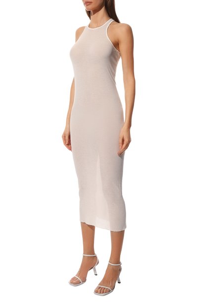 Платье из вискозы и шелка RICK OWENS кремового цвета по цене 34700 руб., арт. RP01B4549/RC, фото 3 Платье из вискозы и шелка RICK OWENS, арт. RP01B4549/RC, фото 3