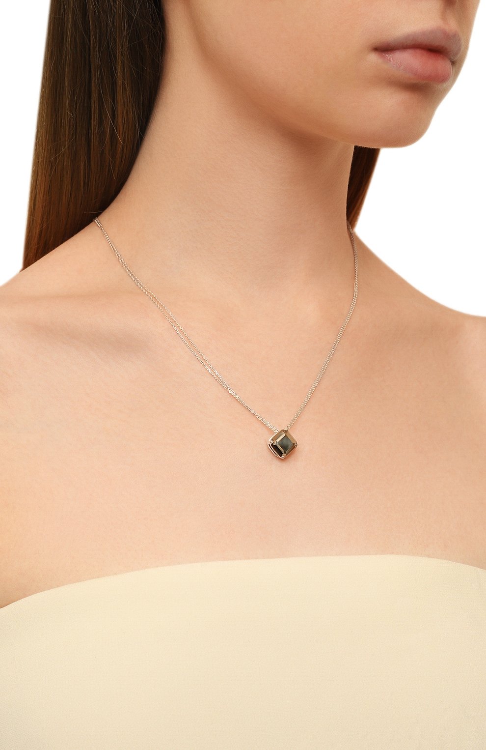 Подвеска на цепочке cartoon с пиритом MOONKA серого цвета по цене 23500 руб., арт. cr-nl-pir, фото 2 Подвеска на цепочке cartoon с пиритом MOONKA, арт. cr-nl-pir, фото 2