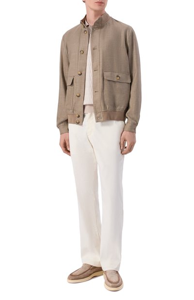 Мужской бомбер из шерсти и шелка ANDREA CAMPAGNA, арт. 832248/AC/0025003