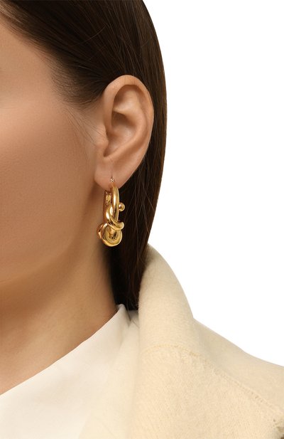 Серьги JIL SANDER золотого цвета по цене 49700 руб., арт. J11VG0032 J12003, фото 2 Серьги JIL SANDER, арт. J11VG0032 J12003, фото 2