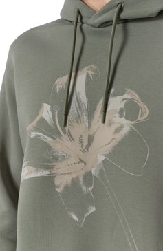 Мужской хлопковое худи EMPORIO ARMANI хаки цвета, арт. EM001692/AF10013 | Фото 5 (Материал сплава: Проставлено; Длина (для топов): Стандартные; Материал внешний: Хлопок; Драгоценные камни: Проставлено; Рукава: Длинные; Мужское Кросс-КТ: Худи-одежда; Принт: С принтом; Стили: Спорт-шик, Милитари)