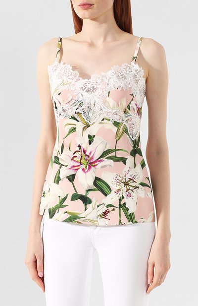 Шелковый топ DOLCE & GABBANA светло-розового цвета по цене 99500 руб., арт. F73R9T/FSAYV, фото 3 Шелковый топ DOLCE & GABBANA, арт. F73R9T/FSAYV, фото 3