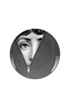 Декоративная тарелка tema e variazioni n.401 FORNASETTI черно-белого цвета, арт. PTV401X | Фото 1 (Интерьер Кросс-КТ: Настенный декор; Ограничения доставки: fragile-2)