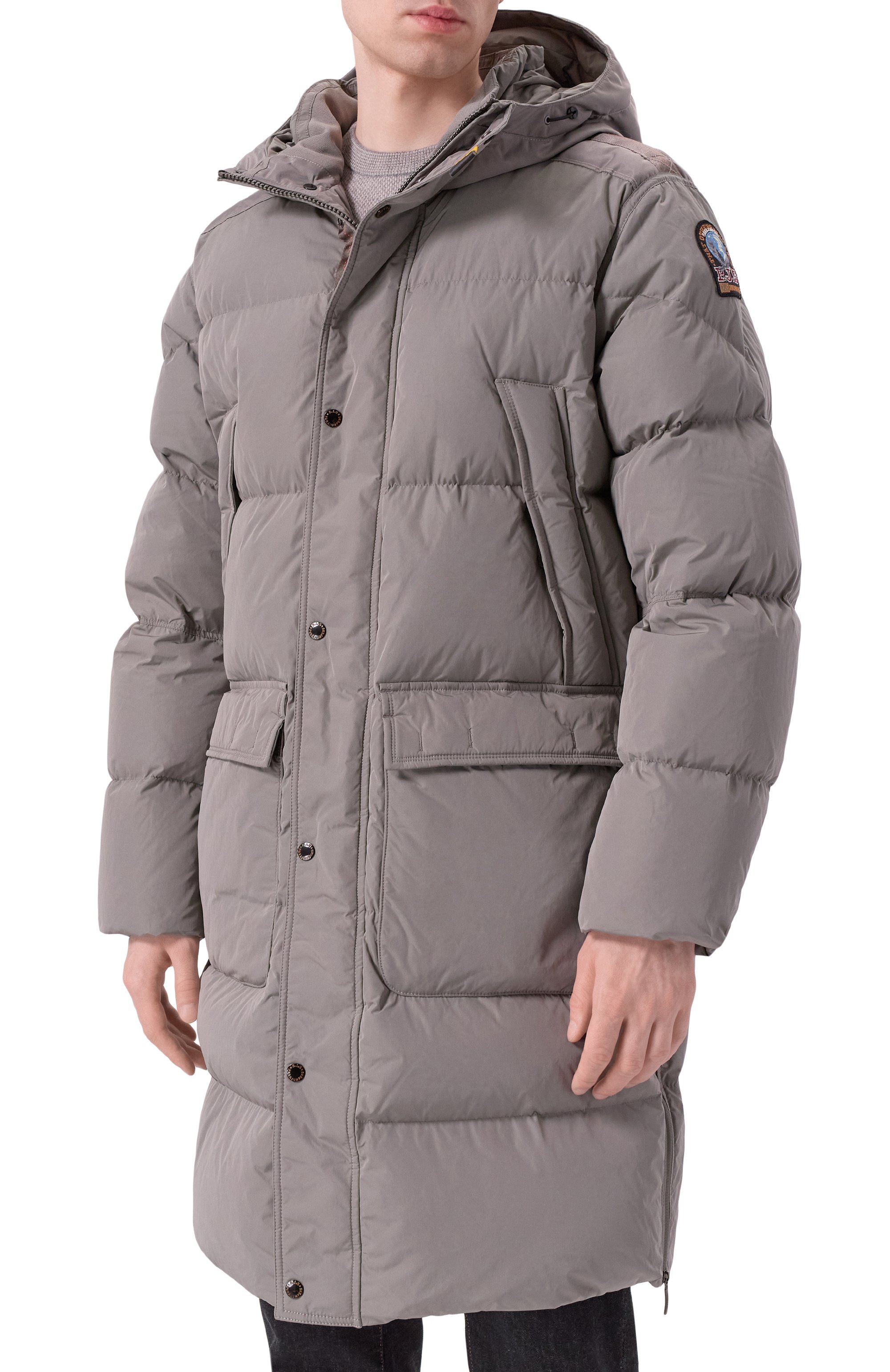 Пуховик PARAJUMPERS светло-серого цвета по цене 133000 руб., арт. 25WMPMPUHF04, фото 3 Пуховик PARAJUMPERS, арт. 25WMPMPUHF04, фото 3