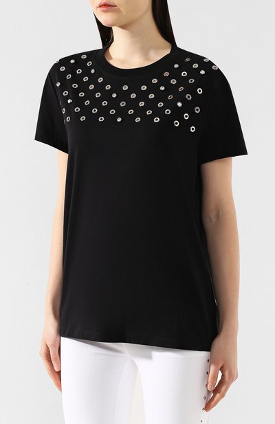 Хлопковая футболка REDVALENTINO черного цвета по цене 22500 руб., арт. RR3MG00J/EEJ, фото 3 Хлопковая футболка REDVALENTINO, арт. RR3MG00J/EEJ, фото 3