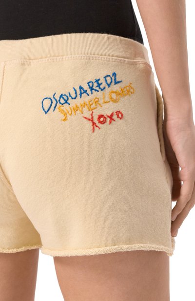 Хлопковые шорты DSQUARED2 кремового цвета по цене 33150 руб., арт. S73MU0239/S25140, фото 5 Хлопковые шорты DSQUARED2, арт. S73MU0239/S25140, фото 5