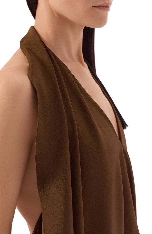 Шелковое платье Loro Piana FAP0012 Коричневый  FAP0012 Фото 4