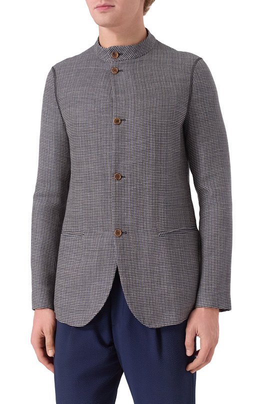 Пиджак из шерсти и шелка Giorgio Armani 0WGGG0IL/T02D3 Серый  0WGGG0IL/T02D3 Фото 3