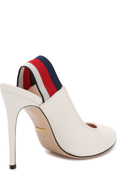 Кожаные туфли с ремешком на шпильке GUCCI, арт. 525942/0HEN0, фото 4