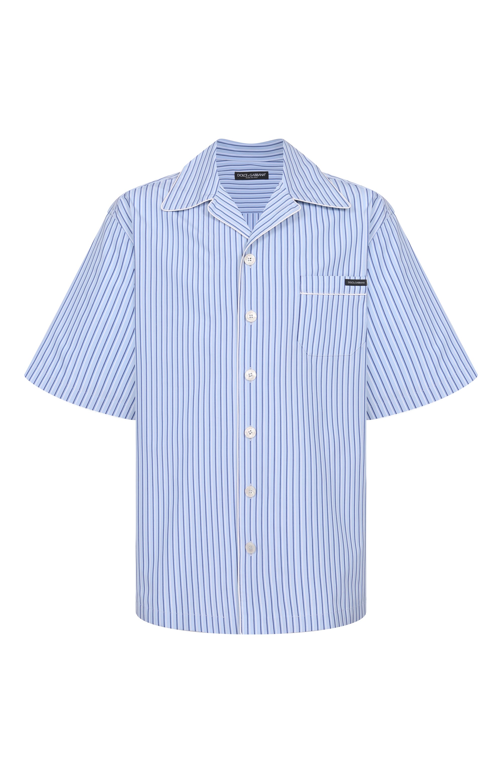 Хлопковая рубашка DOLCE & GABBANA голубого цвета по цене 89950 руб., арт. G50L6T/FR513, фото 1 Хлопковая рубашка DOLCE & GABBANA, арт. G50L6T/FR513, фото 1