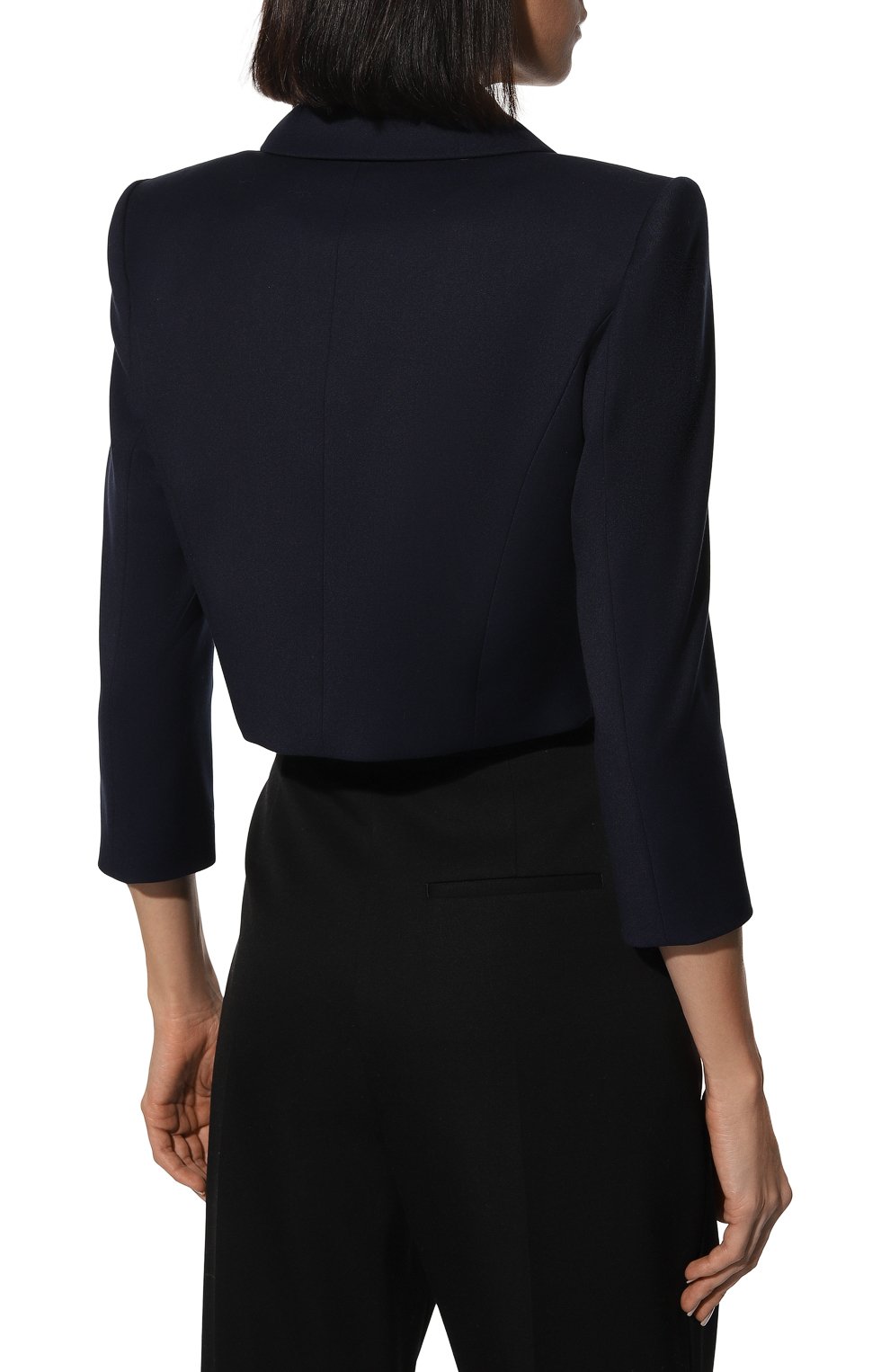 Шерстяной жакет ULYANA SERGEENKO темно-синего цвета по цене 220000 руб., арт. GCC004FW22P 2196т22, фото 4 Шерстяной жакет ULYANA SERGEENKO, арт. GCC004FW22P 2196т22, фото 4