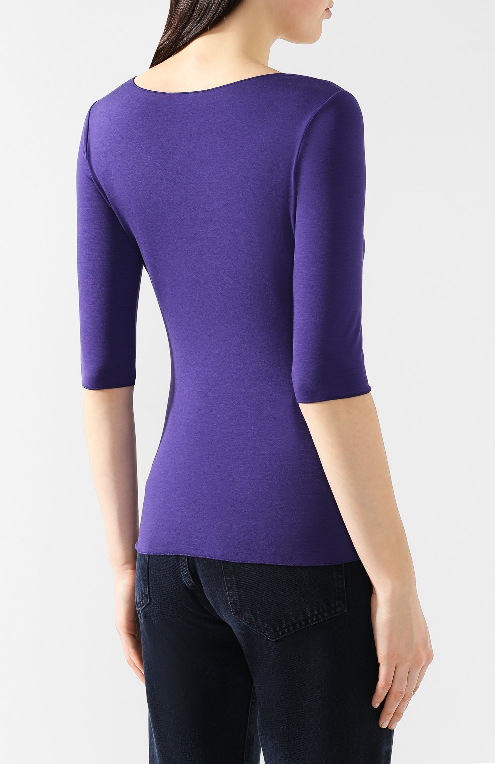 Топ из вискозы EMPORIO ARMANI синего цвета по цене 21300 руб., арт. 8N2M6B/2J85Z, фото 4 Топ из вискозы EMPORIO ARMANI, арт. 8N2M6B/2J85Z, фото 4
