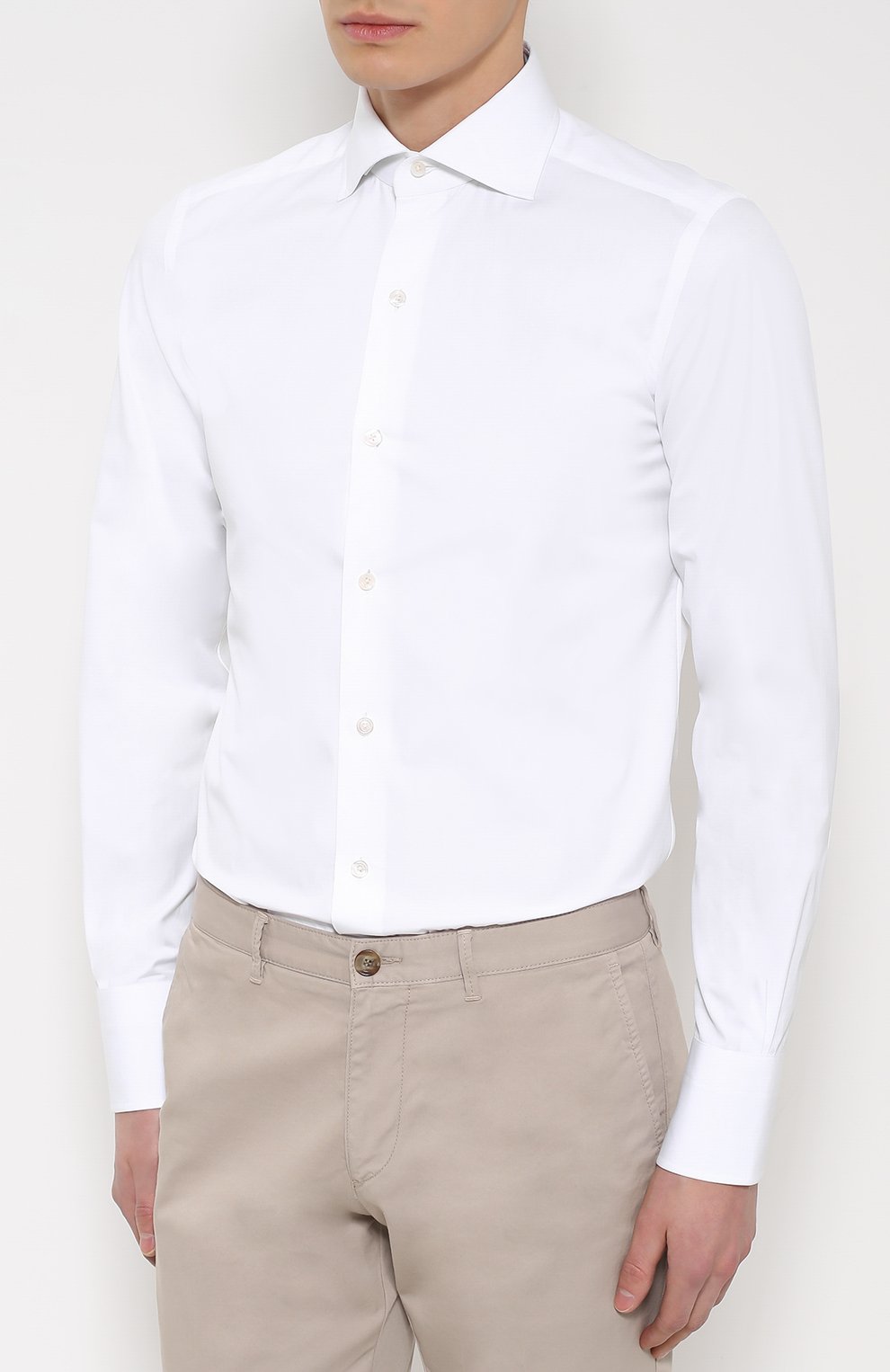 Хлопковая сорочка с воротником акула TOM FORD белого цвета по цене 59600 руб., арт. 6FT00094S3AX, фото 3 Хлопковая сорочка с воротником акула TOM FORD, арт. 6FT00094S3AX, фото 3