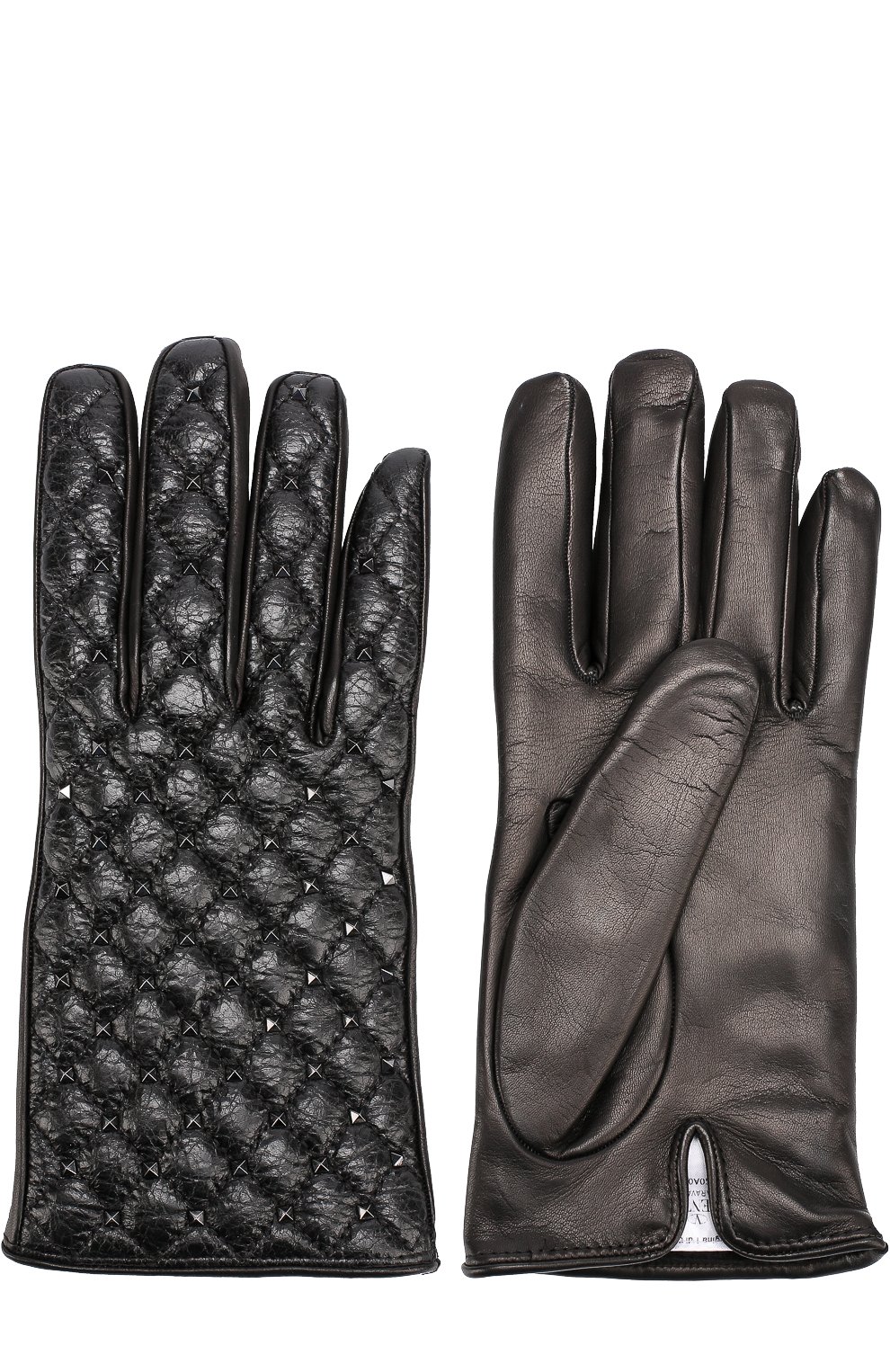 Кожаные перчатки с металлическими заклепками VALENTINO, арт. NW2G0A03/ARD, фото 2