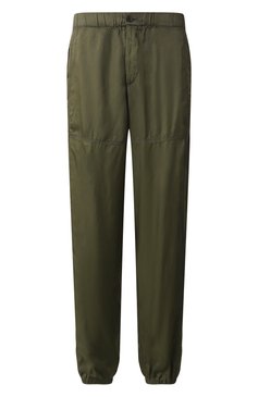 Мужские брюки из вискозы DRIES VAN NOTEN хаки цвета, арт. 251-020932-1427 | Фото 1 (Материал внешний: Вискоза; Длина (брюки, джинсы): Стандартные; Стили: Кэжуэл; Силуэт М (брюки): Джоггеры)