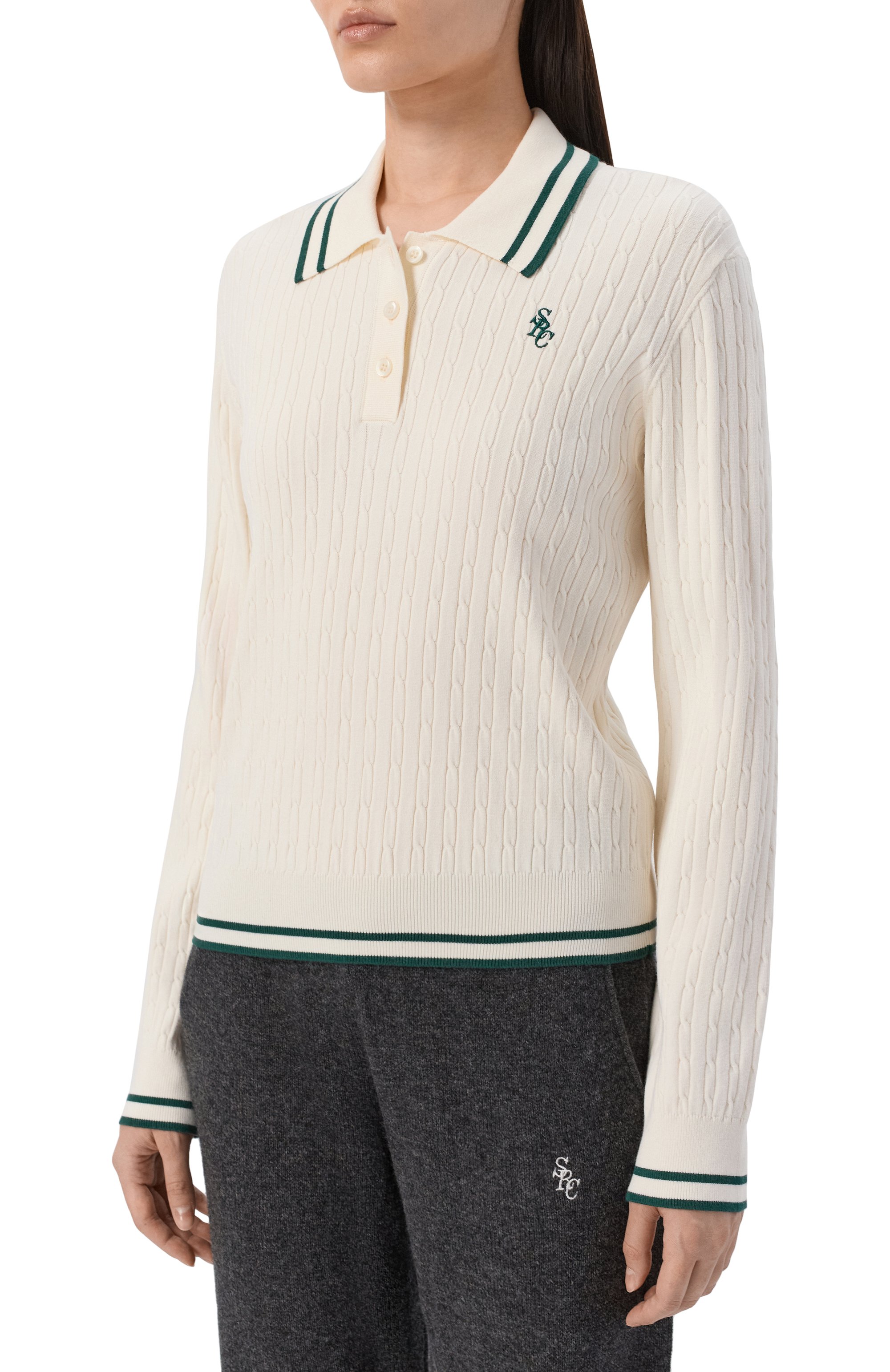 Поло из вискозы SPORTY AND RICH, арт. ST03761302WH61, фото 3