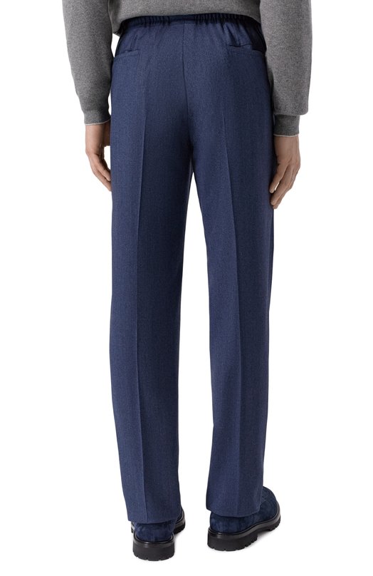 Шерстяные брюки Kiton UPN01K0125G13 Синий  UPN01K0125G13 Фото 4