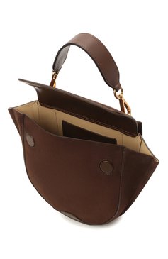 Женская сумка hortensia mini WANDLER коричневого цвета, арт. H0RTENSIA BAG MINI | Фото 4 (Материал: Натуральная кожа; Сумки-технические: Сумки через плечо, Сумки top-handle; Ремень/цепочка: На ремешке; Размер: mini)