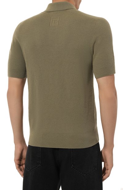 Шерстяное поло BALMAIN хаки цвета по цене 94150 руб., арт. DH1GB066/KE93, фото 4 Шерстяное поло BALMAIN, арт. DH1GB066/KE93, фото 4