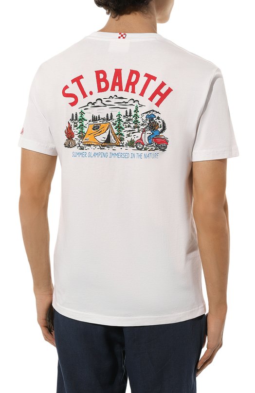 Хлопковая футболка MC2 Saint Barth STBM TSHIRT MAN/TSHM001/02203B Белый  STBM TSHIRT MAN/TSHM001/02203B Фото 4