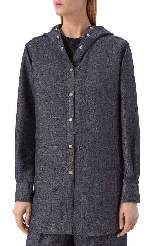 Шерстяная рубашка Kiton D54435K0901 Синий  D54435K0901 Фото 3