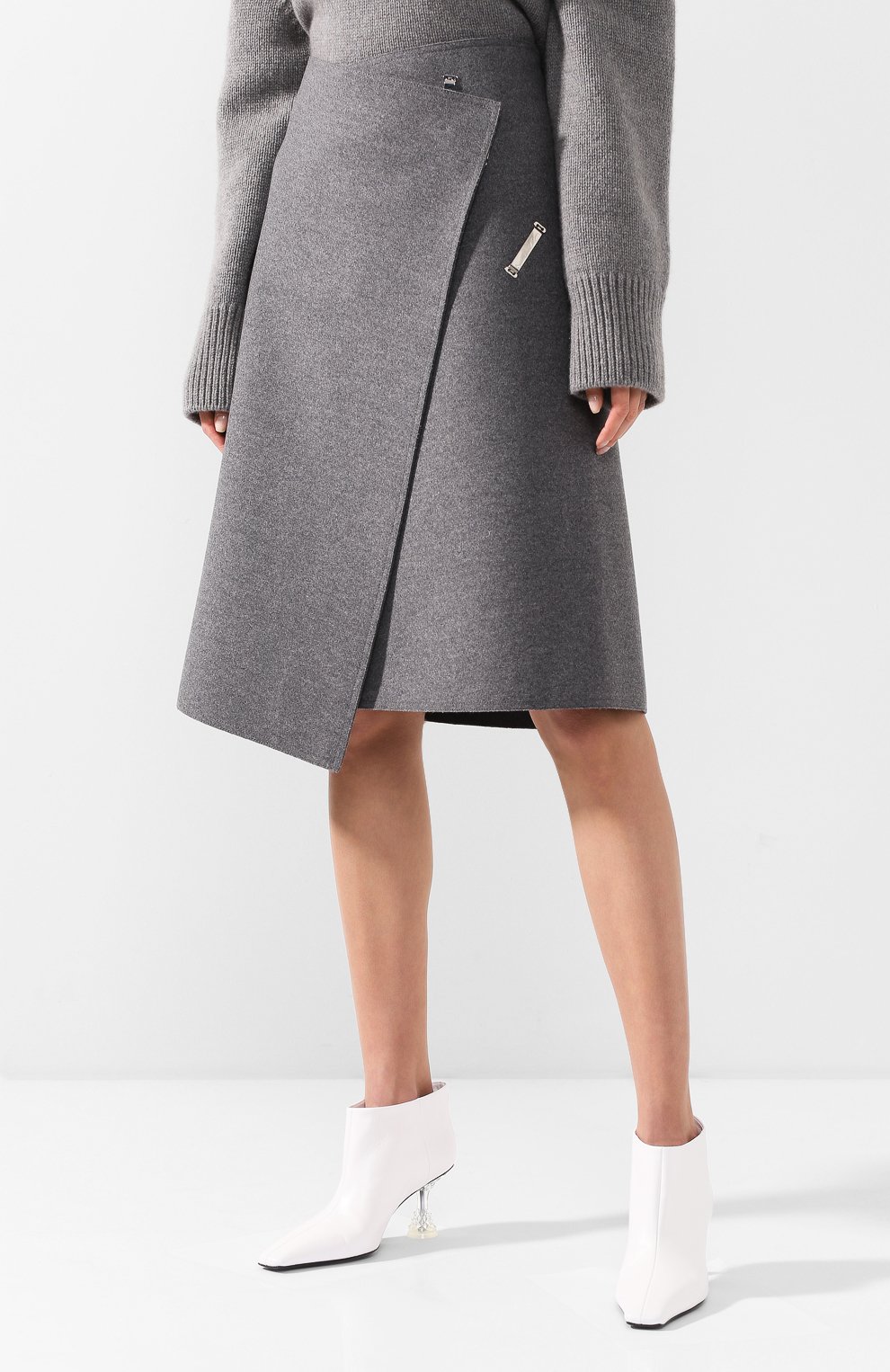 Шерстяная юбка CELINE серого цвета по цене 103000 руб., арт. 22P96360A, фото 3 Шерстяная юбка CELINE, арт. 22P96360A, фото 3