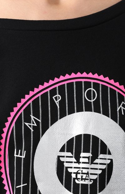 Хлопковое платье EMPORIO ARMANI черного цвета по цене 15700 руб., арт. 164197/9P287, фото 5 Хлопковое платье EMPORIO ARMANI, арт. 164197/9P287, фото 5