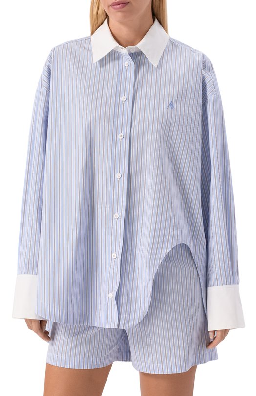 Хлопковая рубашка The Attico 260WCH00004/CCC127AA Голубой  260WCH00004/CCC127AA Фото 3