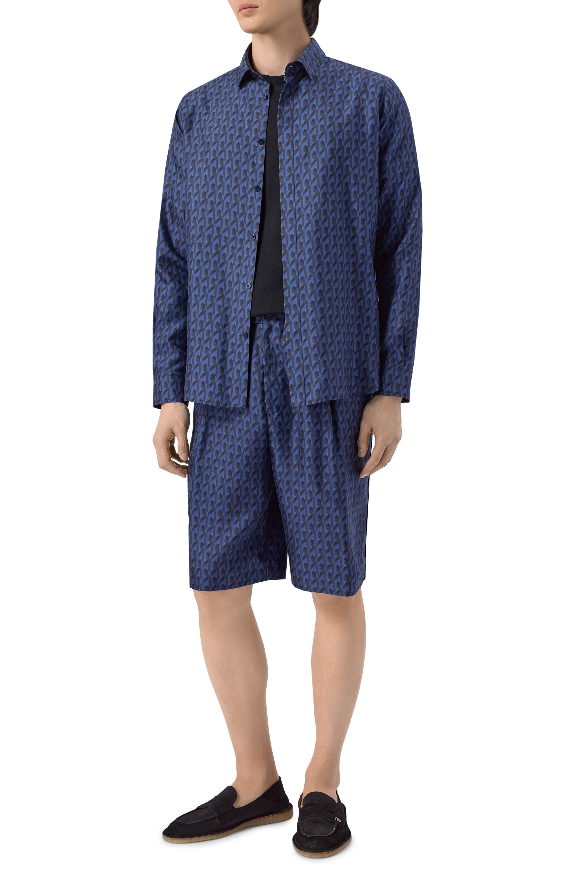 Шелковая рубашка MVST темно-синего цвета по цене 158000 руб., арт. M26.2PM.B019/F128, фото 2 Шелковая рубашка MVST, арт. M26.2PM.B019/F128, фото 2