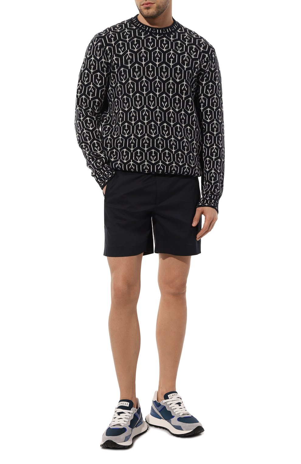 Хлопковые шорты PRADA синего цвета по цене 100000 руб., арт. UP0146-Z21-F0V41-211, фото 2 Хлопковые шорты PRADA, арт. UP0146-Z21-F0V41-211, фото 2