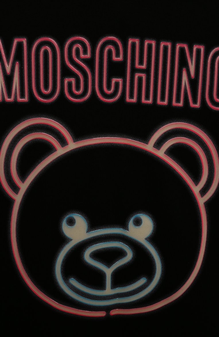 Детское хлопковое платье MOSCHINO черного цвета, арт. HDV0AV/LDA16/4A-8A | Фото 3 (Рукава: Длинные; Случай: Повседневный; Материал сплава: Проставлено; Материал внешний: Хлопок; Девочки Кросс-КТ: Платье-одежда; Драгоценные камни: Проставлено; Ростовка одежда: 6 лет | 116 см, 8 лет | 128 см)