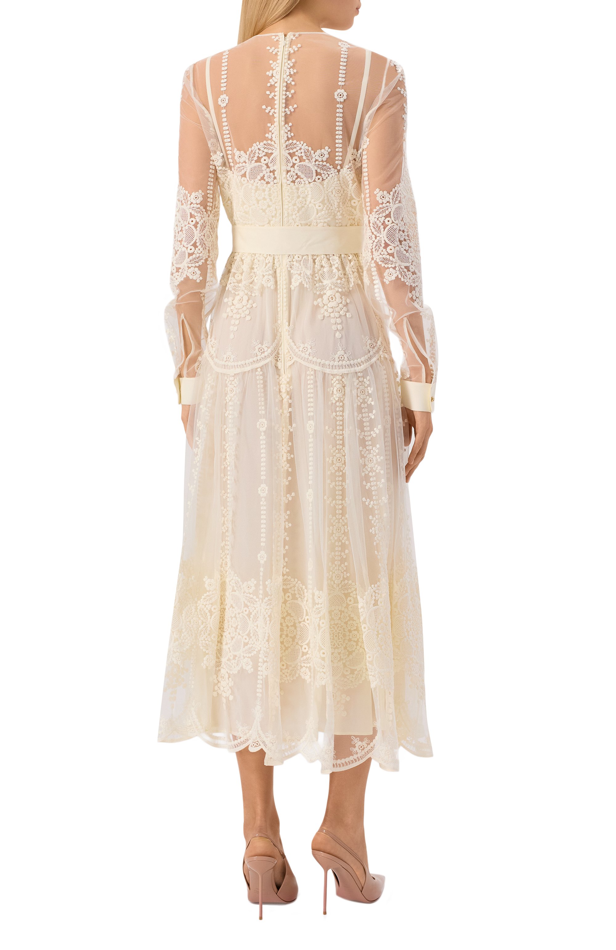 Платье ELIE SAAB кремового цвета по цене 536500 руб., арт. D0860NF25/TU017, фото 3 Платье ELIE SAAB, арт. D0860NF25/TU017, фото 3