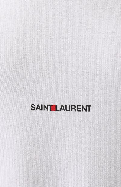 Хлопковая футболка SAINT LAURENT белого цвета по цене 57550 руб., арт. 464572/YB2DQ, фото 5 Хлопковая футболка SAINT LAURENT, арт. 464572/YB2DQ, фото 5
