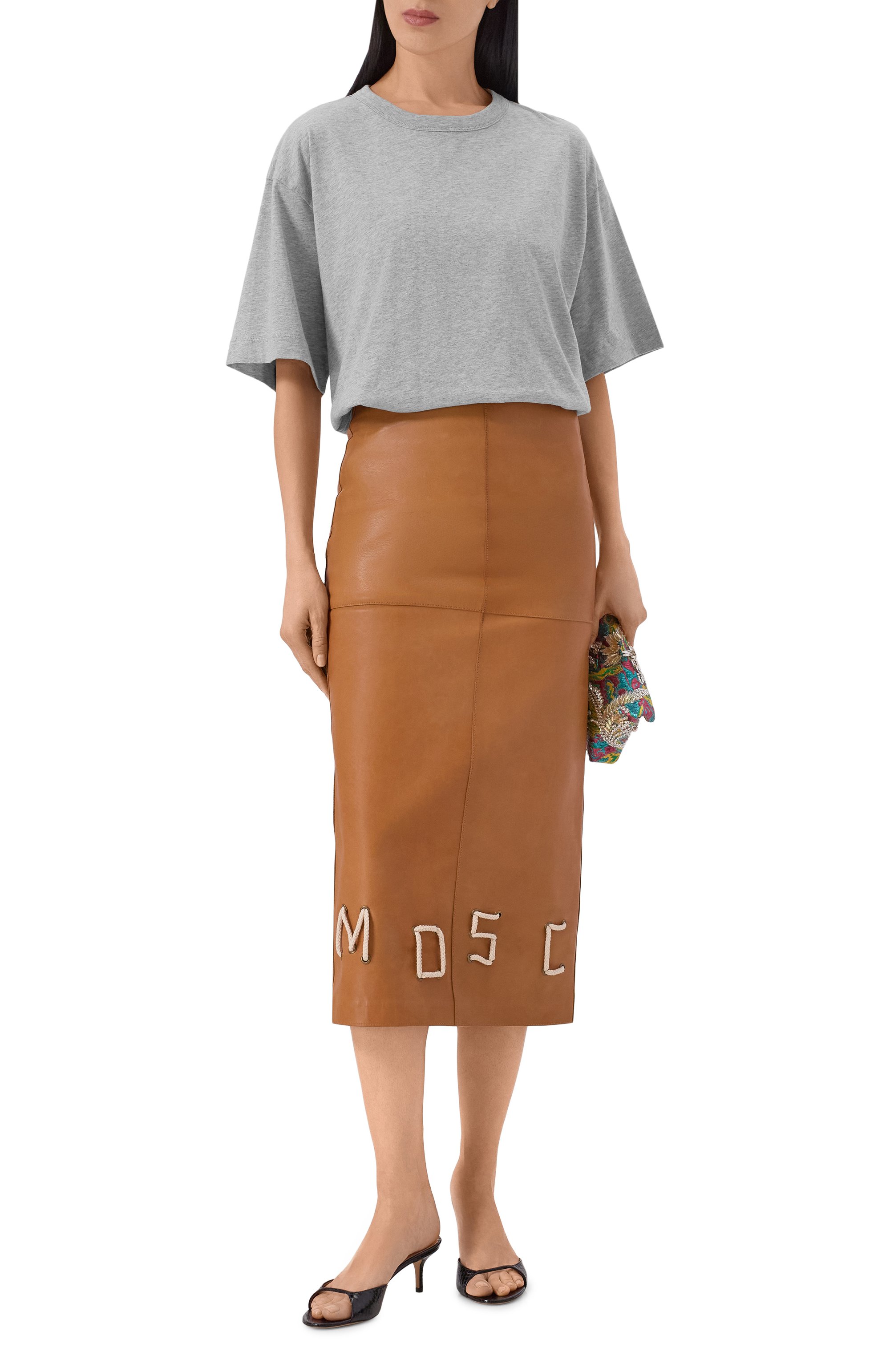 Хлопковая футболка DRIES VAN NOTEN серого цвета по цене 34350 руб., арт. 011101/3600, фото 2 Хлопковая футболка DRIES VAN NOTEN, арт. 011101/3600, фото 2