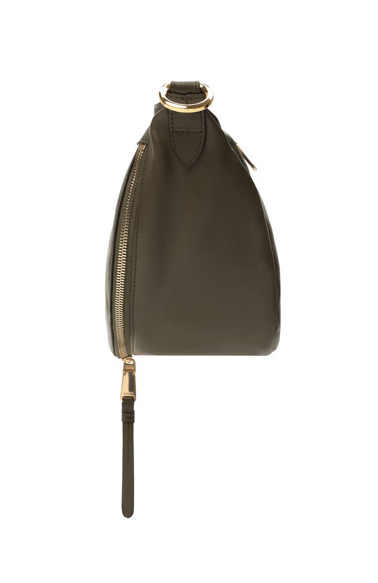 Женская сумка origami medium LANCEL хаки цвета, арт. A12528 | Фото 4 (Размер: medium; Материал: Натуральная кожа)