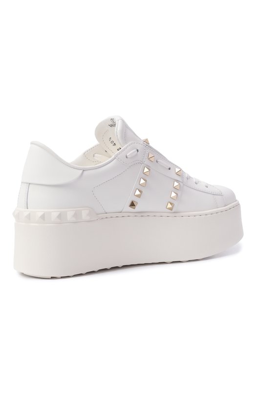 Кожаные кеды Rockstud Untitled Valentino 5W2S0GG8/BHS Белый  5W2S0GG8/BHS Фото 5
