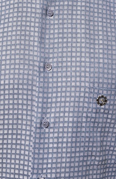 Рубашка из хлопка и льна STEFANO RICCI синего цвета по цене 98550 руб., арт. MC007077/R2770, фото 5 Рубашка из хлопка и льна STEFANO RICCI, арт. MC007077/R2770, фото 5