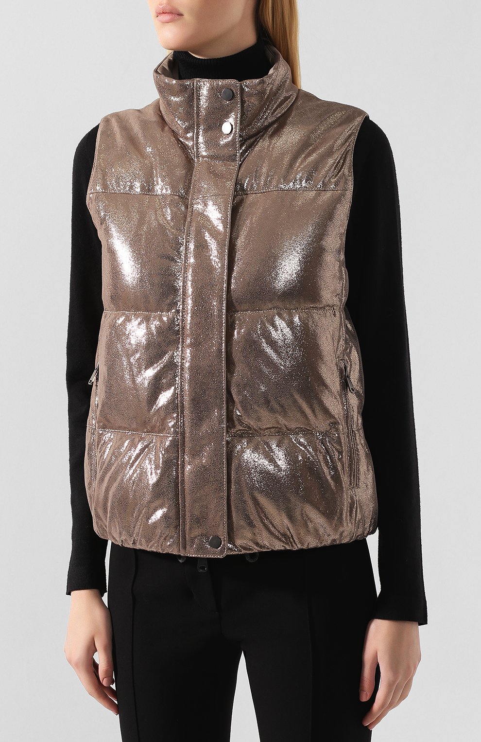 Кожаный жилет BRUNELLO CUCINELLI, арт. MPMAY8923, фото 3