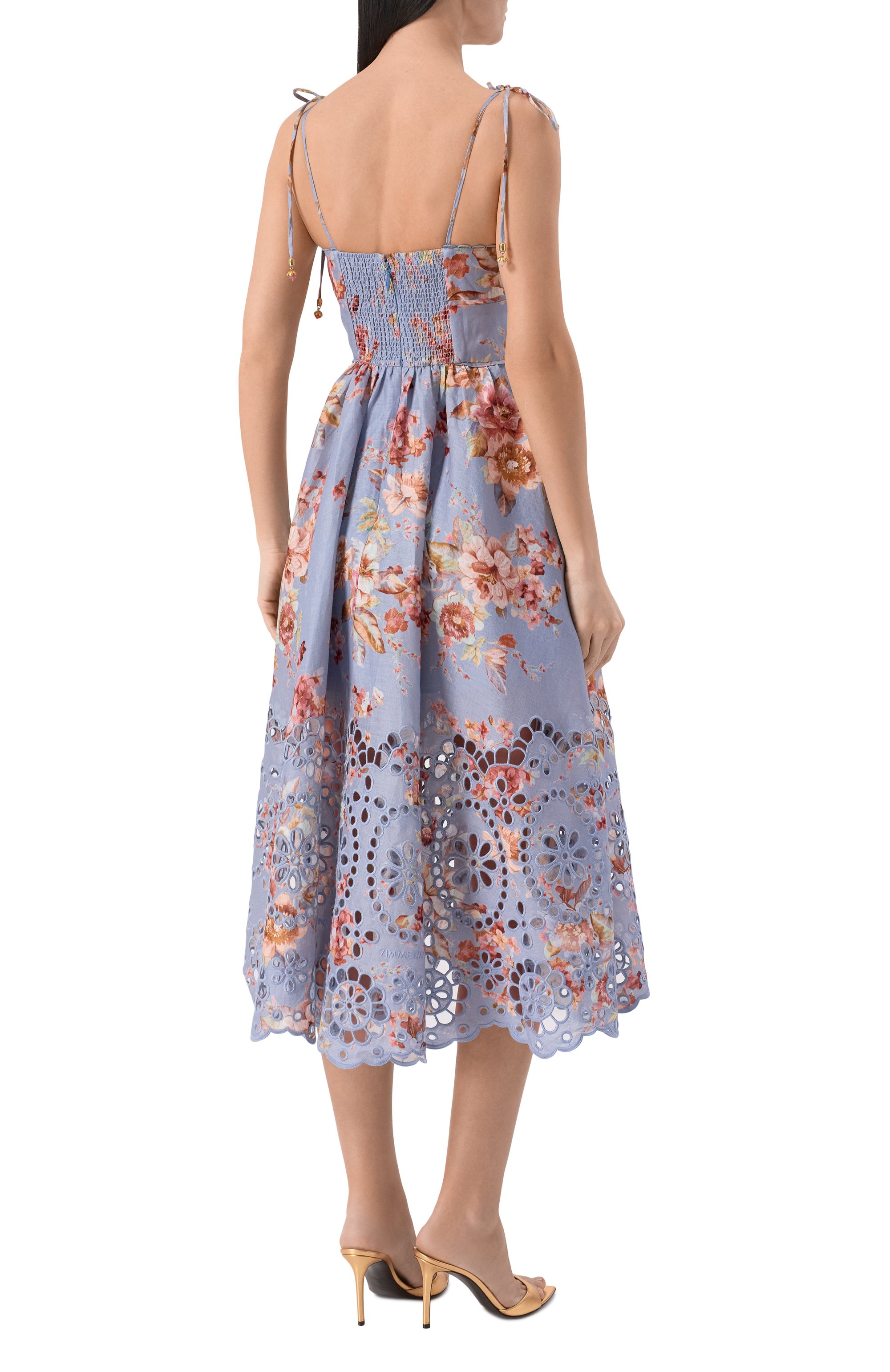 Льняной сарафан ZIMMERMANN голубого цвета по цене 222000 руб., арт. 5826DRS261, фото 3 Льняной сарафан ZIMMERMANN, арт. 5826DRS261, фото 3