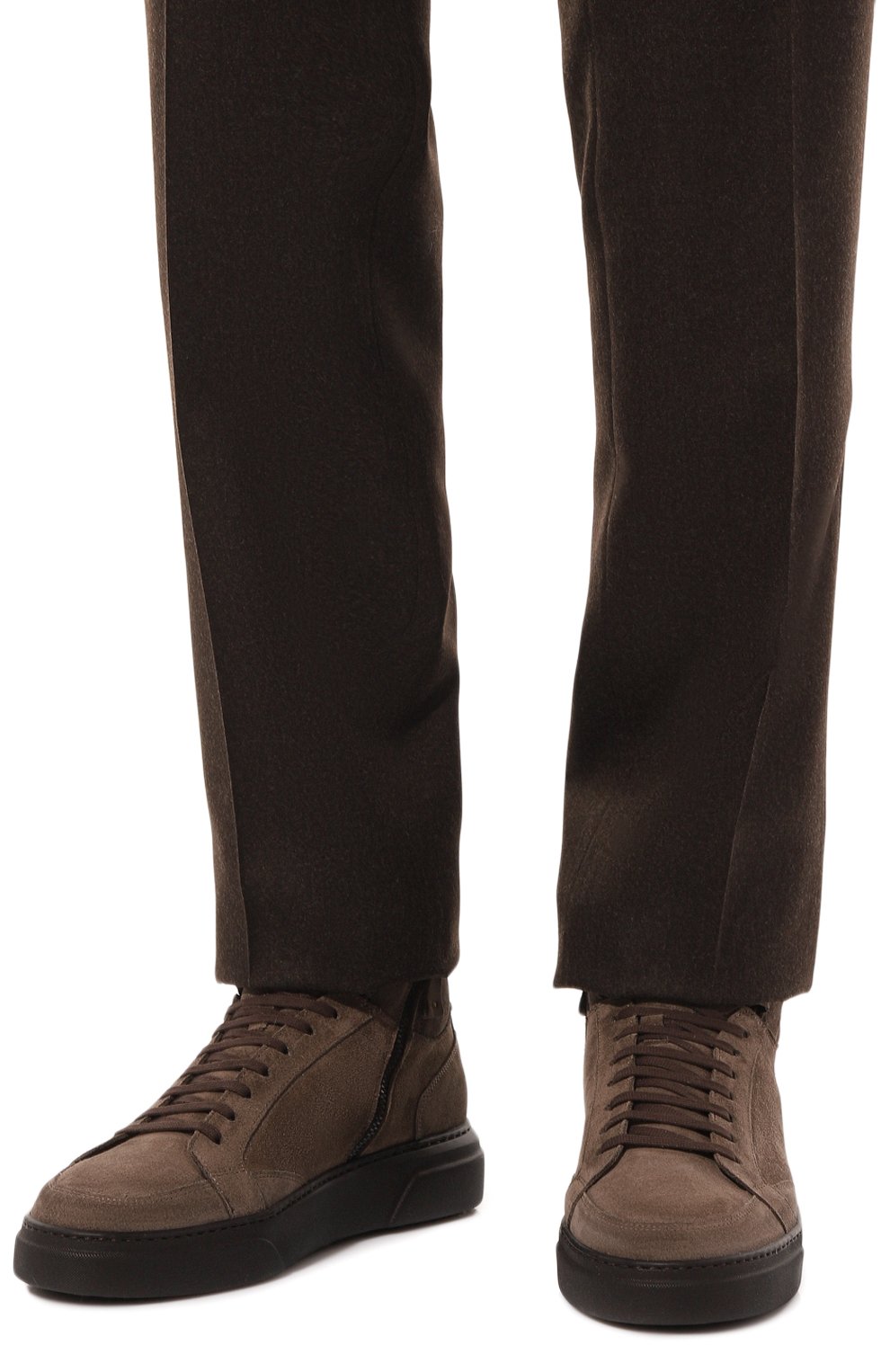 Замшевые кеды BLU BARRETT коричневого цвета по цене 49600 руб., арт. PHAN-11475.19, фото 3 Замшевые кеды BLU BARRETT, арт. PHAN-11475.19, фото 3