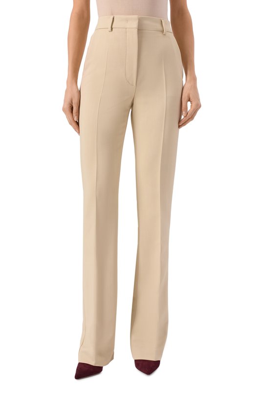 Брюки из вискозы Sportmax FETTA Кремовый  FETTA Фото 3