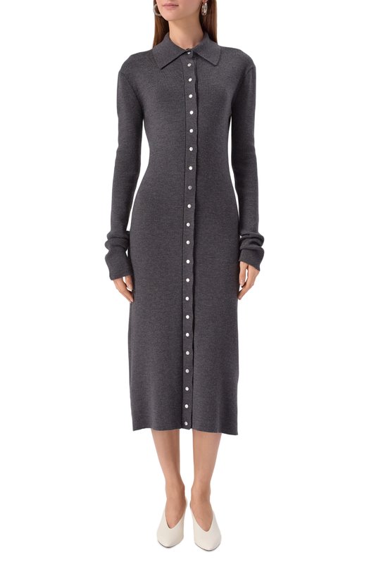 Шерстяное платье Jil Sander J02HP0034/J14797 Серый  J02HP0034/J14797 Фото 3