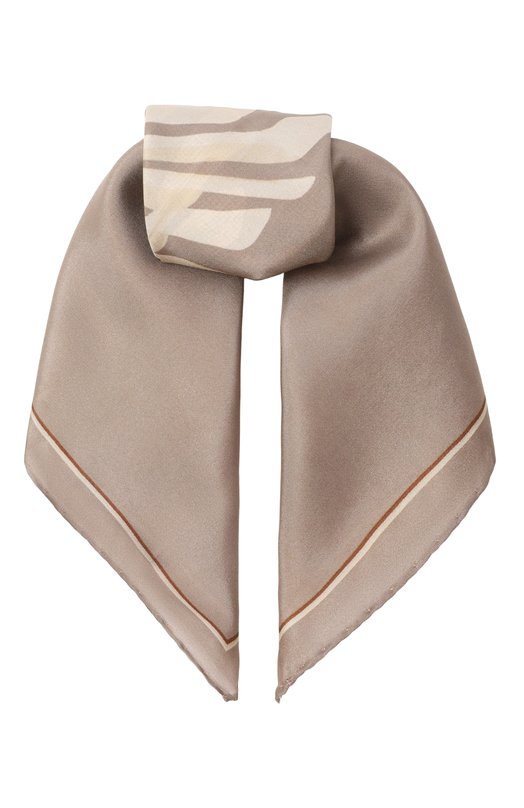 Шелковый платок Brunello Cucinelli MF0U0025 Бежевый MF0U0025