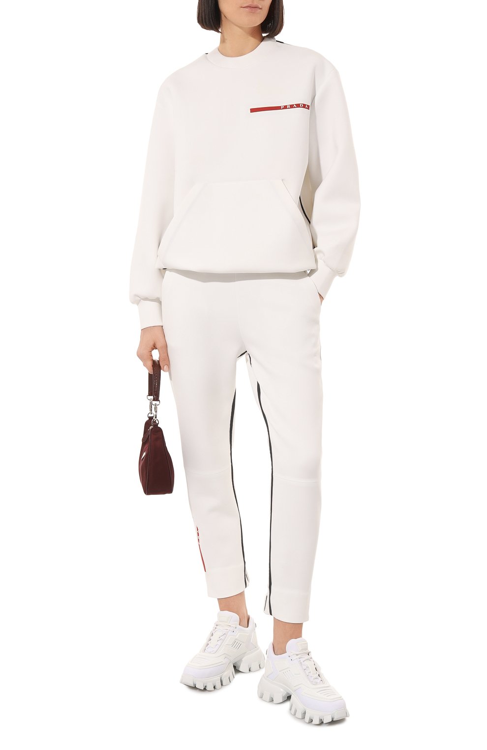 Брюки prada linea rossa PRADA белого цвета по цене 135000 руб., арт. 132333-1YUN-F0009-202, фото 2 Брюки prada linea rossa PRADA, арт. 132333-1YUN-F0009-202, фото 2