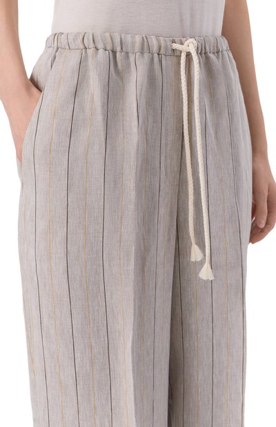 Льняные брюки 12 STOREEZ светло-серого цвета по цене 19000 руб., арт. 137570, фото 5 Льняные брюки 12 STOREEZ, арт. 137570, фото 5