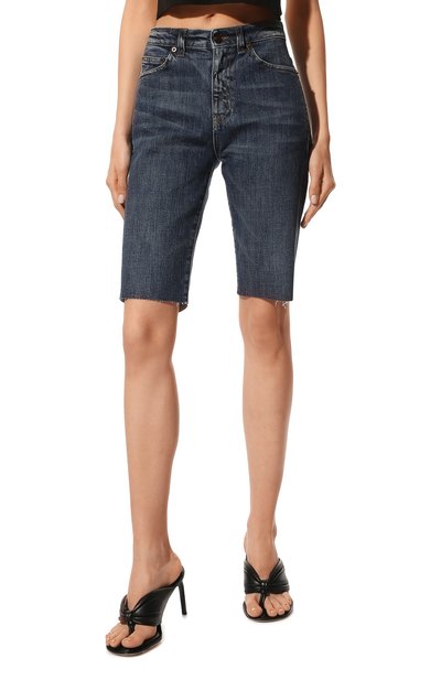 Джинсовые шорты SAINT LAURENT синего цвета по цене 76450 руб., арт. 661277/Y951D, фото 3 Джинсовые шорты SAINT LAURENT, арт. 661277/Y951D, фото 3